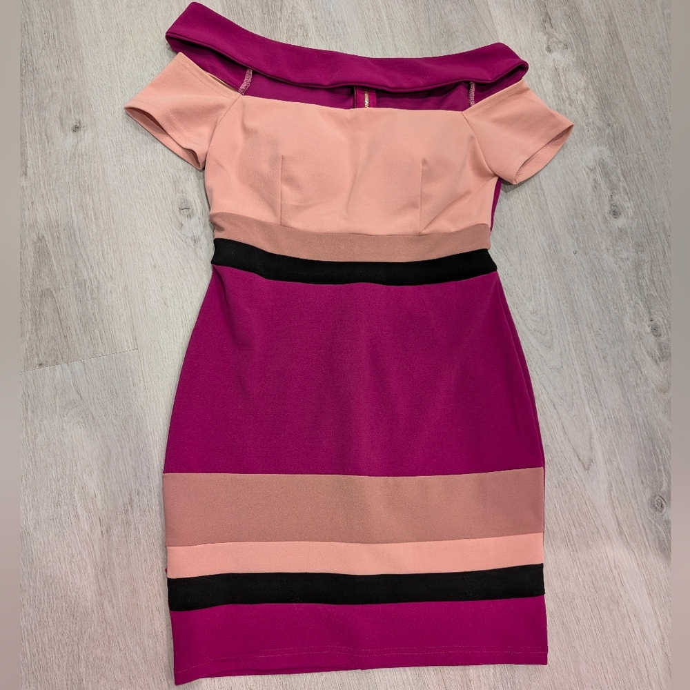 Fashion Nova Pink and Black Mini Dress